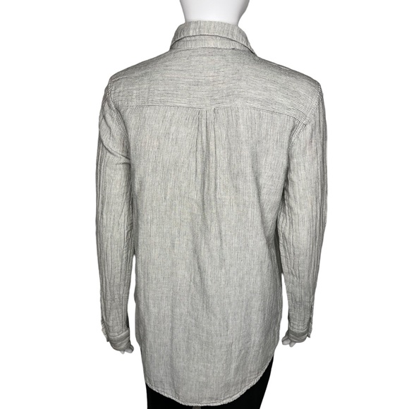 Marine Layer Stripe Quarter Button Up Long Sleeve L - Picture 5 of 6